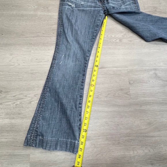Divine Rights‎ of Denim Jeans Size 30 Low Rise Super Flare Distressed - Picture 14 of 16